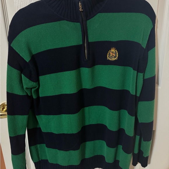 Lauren Ralph Lauren Green and Blue Zip Up Sweater - Picture 1 of 7